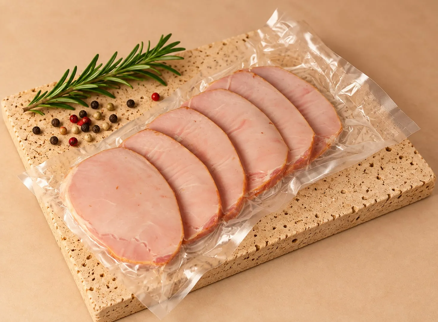 Lomo de cerdo ahumado: Tajado al vacío